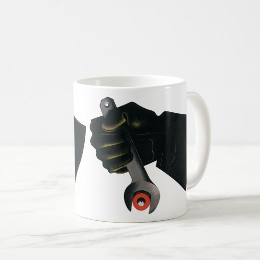 Antieke bedrijfs-, productiefabrieksmachinist koffiemok (Voorkant rechts)