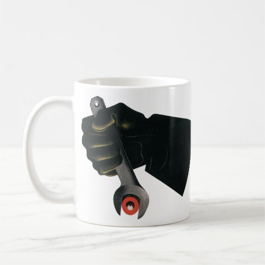 Antieke bedrijfs-, productiefabrieksmachinist koffiemok (Links)