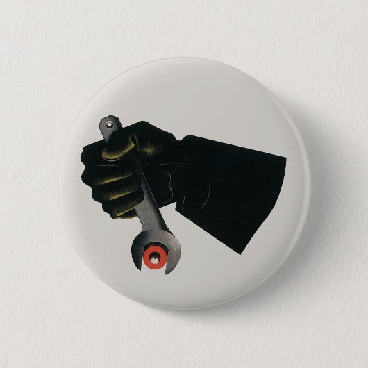 Antieke bedrijfs-, productiefabrieksmachinist ronde button 5,7 cm (Voorkant)