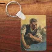 Antieke bedrijfsarchitect en bouwblauwdrukken sleutelhanger (Voorkant)