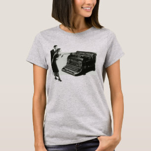 Antieke bedrijfsmachine, handmatige schrijfmachine t-shirt