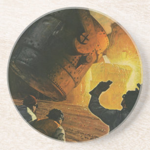 Antieke Bedrijvigheid, Staalproductie Industrie Zandsteen Onderzetter