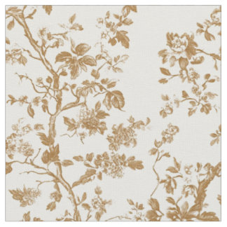 Antieke Beige Bloem Toile Herhaling Stof