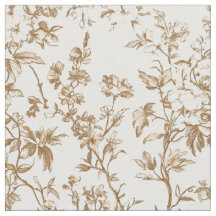Antieke beige bloemranken toile stof