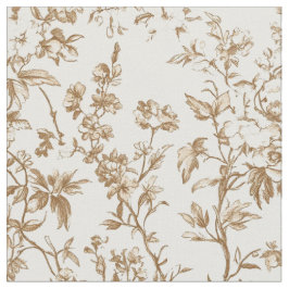 Antieke beige bloemranken toile stof