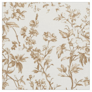 Antieke beige bloemranken toile stof