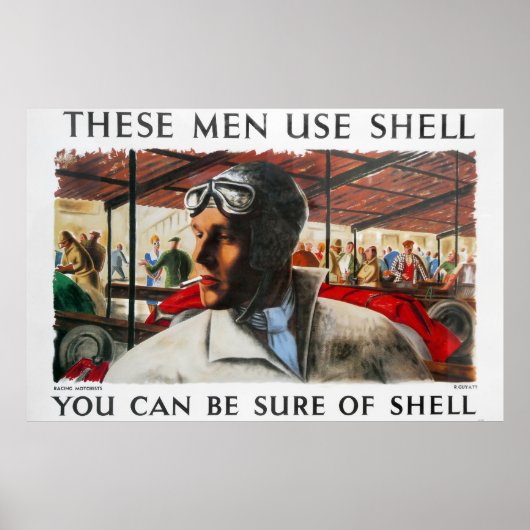 Antieke benzineposter, 1939. poster (Voorkant)