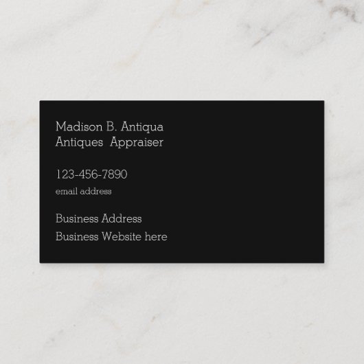 Antieke Beoordeling Visitekaartje (Achterkant)