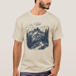 Antieke berggravurekunst uit de Alpen T-shirt