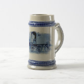 Antieke bezorgwagen keramische stein bierpul (Voorkant rechts)