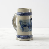 Antieke bezorgwagen keramische stein bierpul (Voorkant links)