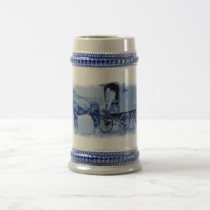 Antieke bezorgwagen keramische stein bierpul