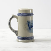 Antieke bezorgwagen keramische stein bierpul (Links)