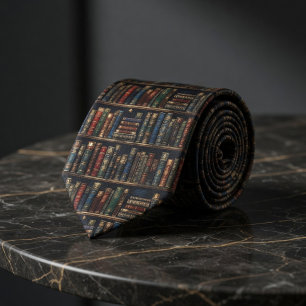 Antieke Bibliotheek Boekenplank Donkere Academics  Stropdas