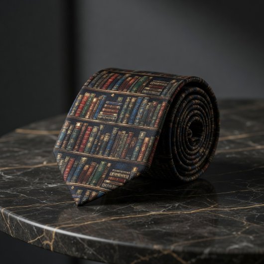 Antieke Bibliotheek Boekenplank Donkere Academics Stropdas