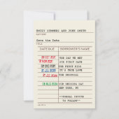 Antieke bibliotheekkaart en boekomslag Save the Da Date (Voorkant)