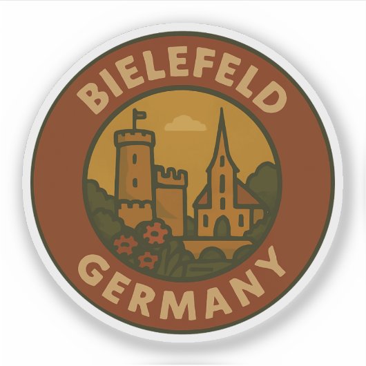Antieke Bielefeld Duitsland Kunst Sticker (Voorkant)