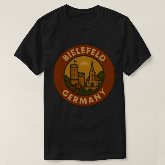 Antieke Bielefeld Duitsland Kunst T-shirt (Design voorkant)
