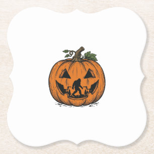 Antieke Bigfoot Pompoen Halloween Vector Ontwerp_1 Kartonnen Onderzetters