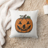 Antieke Bigfoot Pompoen Halloween Vector Ontwerp_1 Kussen (Deken)