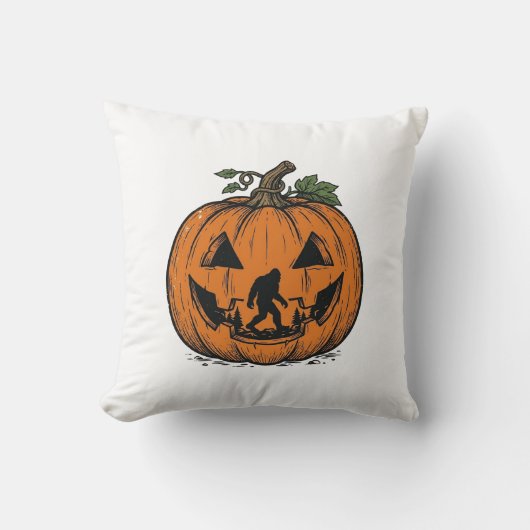 Antieke Bigfoot Pompoen Halloween Vector Ontwerp_1 Kussen (Voorkant)
