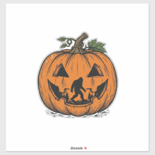 Antieke Bigfoot Pompoen Halloween Vector Ontwerp_1 Sticker