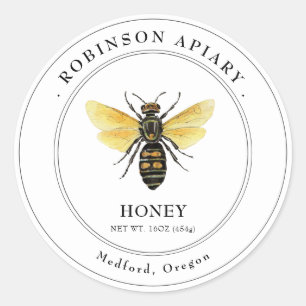 Antieke Bij Honing Pot label