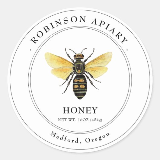 Antieke Bij Honing Pot label (Voorkant)