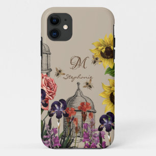 Antieke Bijenkorf Honingbij & Zonnebloem Monogram Case-Mate iPhone Case