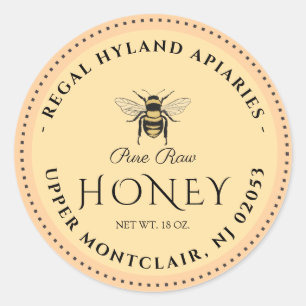 Antieke Bijenteelt & Honingbijen Boerderij Onderne Ronde Sticker
