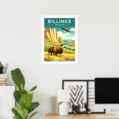 Antieke Billings Montana Poster (Thuiskantoor)