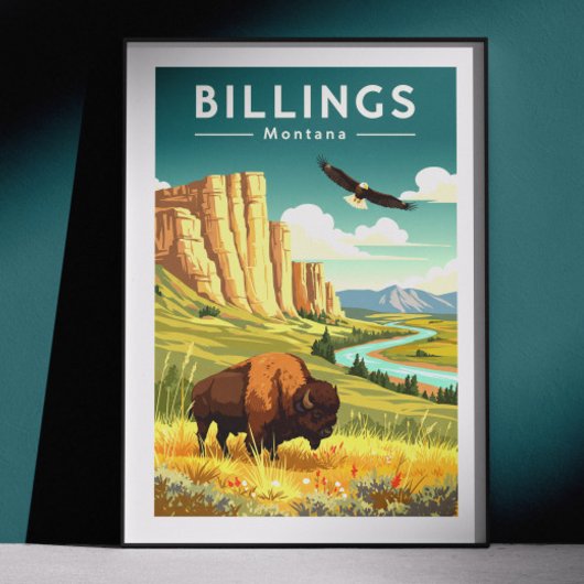 Antieke Billings Montana Poster
