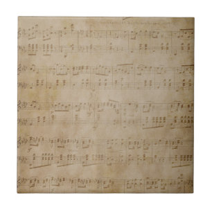 Antieke bladmuziek tegeltje