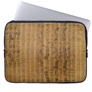 Antieke bladmuziek van Johann Sebastian Bach Laptop Sleeve
