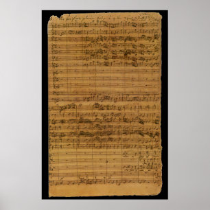 Antieke bladmuziek van Johann Sebastian Bach Poster