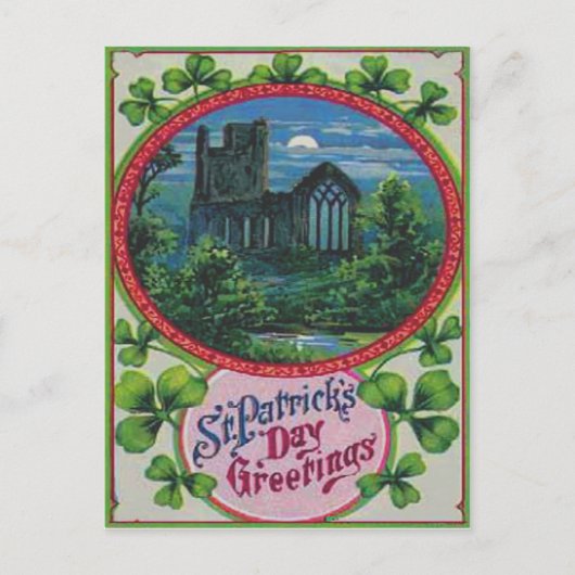 Antieke Blarney Castle St. Patrick's Day kaart (Voorkant)