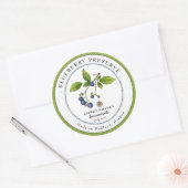 Antieke blauwe bosbessengelei pot etikettering ronde sticker (Envelop)