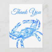Antieke blauwe krab - dank je wel Postkaart (Voorkant)