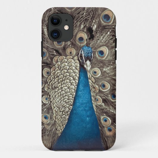 Antieke Blauwe Pauw Case-Mate iPhone Case (Achterkant)