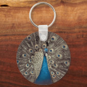 Antieke Blauwe Pauw Sleutelhanger (Voorkant)