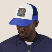 Antieke Blauwe Pauw Trucker Pet (In situ)