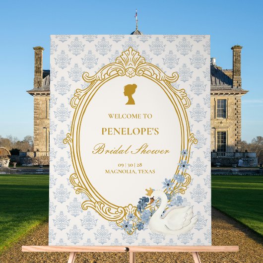 Antieke Blauwe Regency Camee Bruidsdouche Acryl Bord