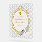 Antieke Blauwe Regency Camee Bruidsdouche Acryl Bord (Hoek)