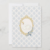 Antieke Blauwe Regency Zwanen Camee Bruidsdouche Kaart (Achterkant)