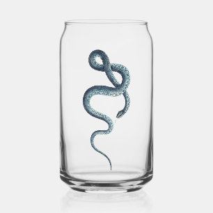 Antieke Blauwe Slang Blikvorm Glas