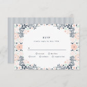 Antieke Bloem Bruiloft RSVP Kaart (Voorkant / Achterkant)