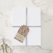 Antieke bloem ivoren crème bruiloftdouche aangepas cadeaulabel (Met Touw)