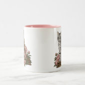 Antieke bloem-motief kat monogram mok (Center)