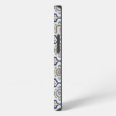 Antieke Bloem Motief Tegels Monogram iPhone Hoesje (Linkerkant)