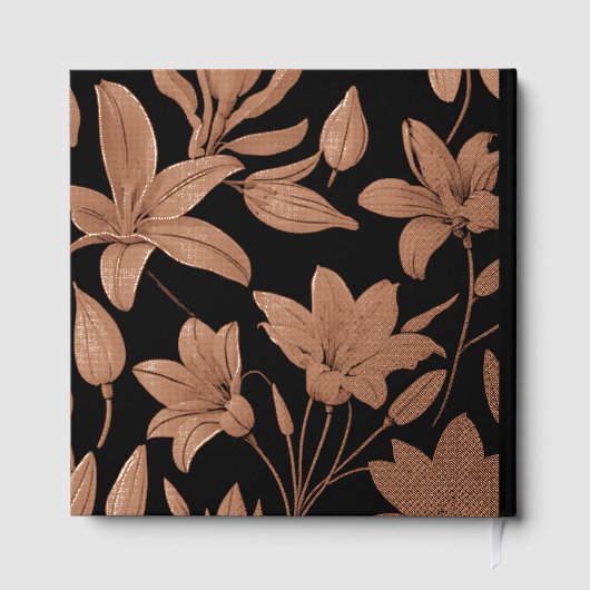 Antieke Bloem Persoonlijke Trouwdag Echte Folie Gastenboek (Achterkant)